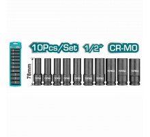 Набор удлиненных ударных головок 1/2" (10-24мм) TOTAL THKISD12102L (10 предметов)