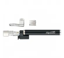 914325 Горелка газовая тип "Карандаш" пьезоподжигом+ 4 насадки для пайки, 200мм SPARTA