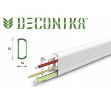DECONIKA Кабельный короб 22*10мм 2м Белый 001