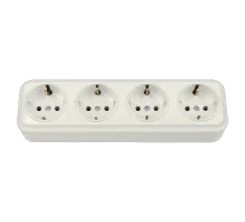 Розетка штепсельная четырехместная для открытой установки с заземляющим контактом РА16-0182 BYLECTRICA 