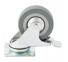 Колесо поворотное с тормозом D 100 мм, крепление платформенное Сибртех