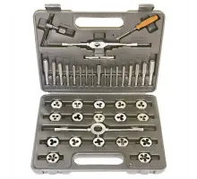 Набор метчиков и плашек М3-М12, плашко-метчикодержатель, 40 предметов, в пластмассовом боксе Sparta 