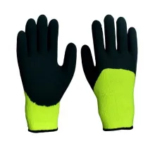 Перчатки с черным вспененным латексным покрытием 10класс вязки, с внутренним ворсом начесом р. 10.5 TR-301