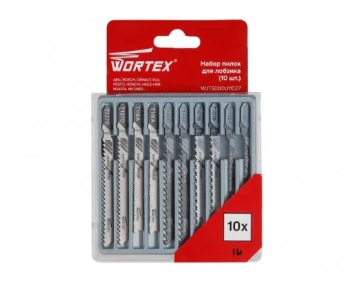 Набор пилок для лобзика универсальный 10 шт. WORTEX (2 шт каждой: T118A, T119BO, T144D, T101B, T127D)