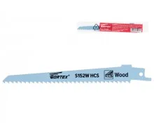 Пилка сабельная по дереву S152W (1 шт.) WORTEX высокоуглеродистая сталь HCS, 150 мм длина