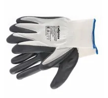 Перчатки полиэфирные с черным нитрильным покрытием, размер L, 15 класс вязки Сибртех