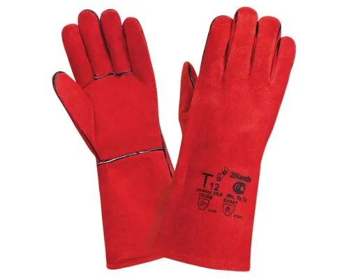 Перчатки кожаные (спилковые) на красной подкладке, длина 35 см, CSW001-R