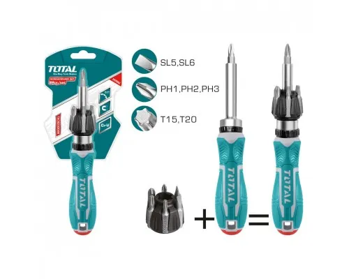 Отвертка реверсивная с набором бит TOTAL TACSD30086 (8 предметов)