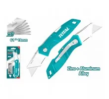 Нож строительный складной со сменными лезвиями TOTAL THT5136236