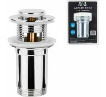 Выпуск для умывальника click/clack, большая крышка с переливом, хром, 1 1/4", a-five (S586)