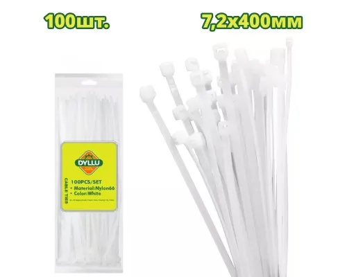 Хомут-стяжка кабельный 400x7,2мм DYLLU DTTE340072 (100 шт)