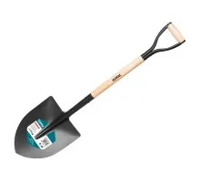 Лопата стальная с деревянным черенком TOTAL THTHW0103