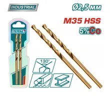 Сверло по металлу M35 HSS-CO 2,5мм TOTAL TAC11202501(2 шт)