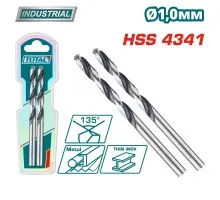 Сверло по металлу HSS 1мм TOTAL TAC1200014 (2 шт)