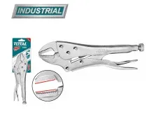 Зажим с фиксатором 250 мм TOTAL прямые губки THT191005
