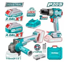 Набор аккумуляторного инструмента TOTAL TCKLI20273