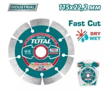 Диск алмазный 115x12,0x22,2 мм TOTAL TAC21111512