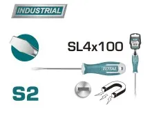 Отвертка шлицевая SL4 100 мм TOTAL THT264100
