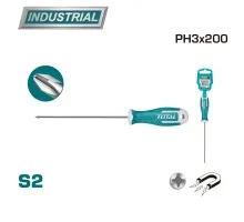 Отвертка крестовая PH3 200 мм TOTAL THT26PH3200