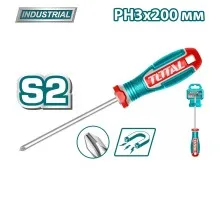 Отвертка крестовая PH3 8x200мм TOTAL TSDPH3200