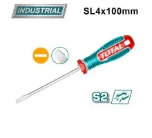 Отвертка шлицевая SL4 100 мм TOTAL TSDSL4100