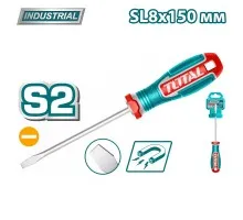 Отвертка шлицевая SL8 150мм TOTAL TSDRSSL8150