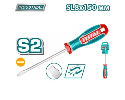 Отвертка шлицевая SL8 150мм TOTAL TSDRSSL8150