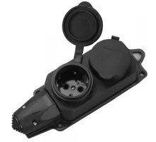 Розетка 2-местная с защитными крышками каучуковая 230В, 16A, IP44 ETP 