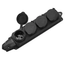 Розетка 4-местная с защитными крышками каучуковая 230В, 16A, IP44 ETP 