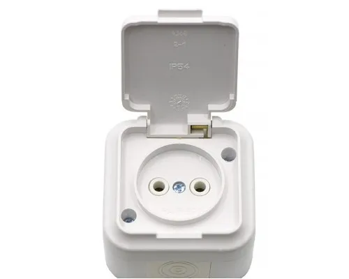 Розетка штепсельная с заземляющим контактом брызгозащищенная открытой установки РА16-297 BYLECTRICA