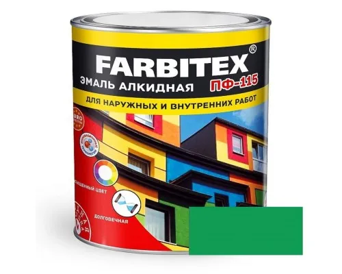 FARBITEX Эмаль алкидная ПФ-115 Ярко-зеленый 5кг
