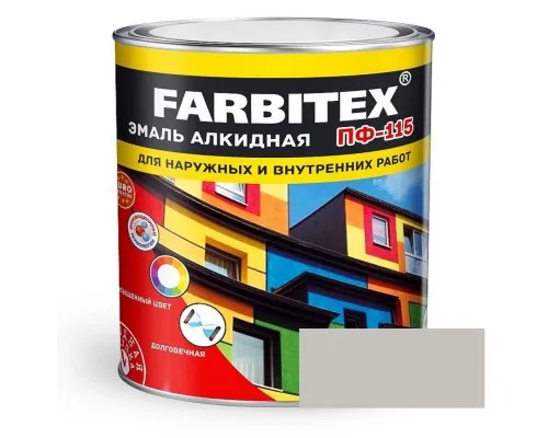 FARBITEX Эмаль алкидная ПФ-115 Светло-серый 10кг