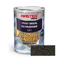 MASTER Грунт-эмаль по ржавчине 3 в 1 молотковая Черный 0,9л