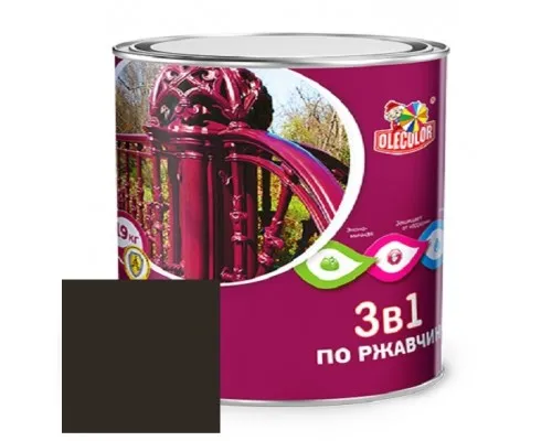 OLECOLOR Грунт-эмаль по ржавчине 3 в 1 Шоколадный 2кг