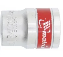 Головка торцевая, 21 мм, шестигранная, CrV, под квадрат 1/2, хромированная Matrix