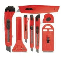 Набор ножей, выдвижные лезвия, 9мм-3 шт, 18мм-2 шт, скребки 40 и 52мм Matrix