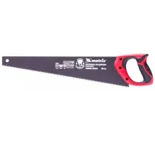 23551Ножовка по дереву, 500мм, 7-8 TPI, зуб-3D, каленый зуб, тефлоновое покрытие полотна, двухкомпонентная рукоятка Matrix