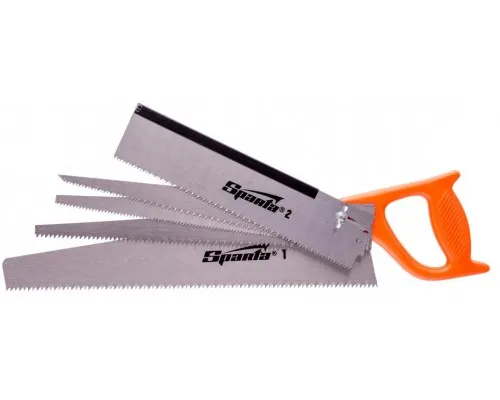 231255 Ножовка по дереву, 350мм, 5 сменных полотен, пластиковая рукоятка Sparta