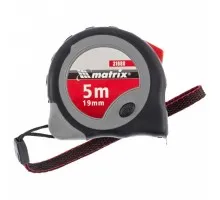 Рулетка Continuous fixation, 5м*19мм,двухкомпонентный корпус, плавная фиксация Matrix 