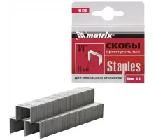 Скобы, 10 мм, для мебельного степлера, тип 53, 1000 шт MATRIX