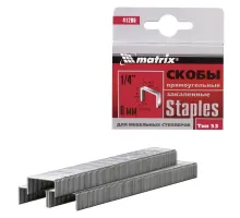 Скобы, 6 мм, для мебельного степлера, закаленные, тип 53, 1000 шт MATRIX