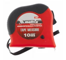 Рулетка Doudle fixation, 10м*25мм, обрезиненный корпус, двойная плавная фиксация Matrix 