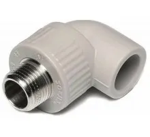 11050 RTP Угольник комбинированный 20*3/4", наружная резьба, серый
