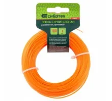 84838 Леска строительная, 100м, D 1мм, цвет оранжевый Сибртех