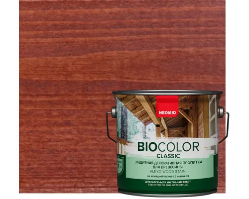 NEOMID BIO COLOR CLASSIC Защитная декоративная пропитка для древесины Махагон 0,9л