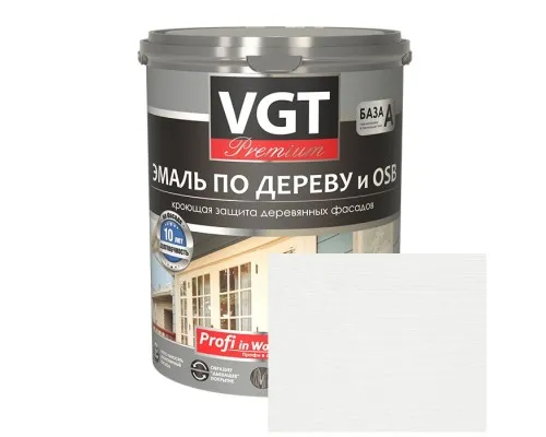 Эмаль по дереву и OSB Супербелая VGT 1кг