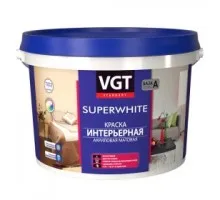 Краска интерьерная влагостойкая VGT База А СУПЕРБЕЛАЯ ВД-АК-2180 1,5кг