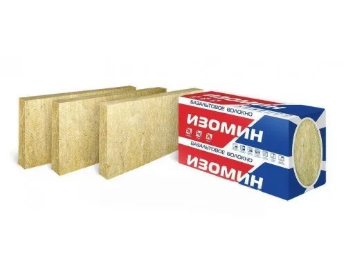 ИЗОМИН ЛАЙТ 25 Универсальный базальтовый утеплитель 1200*600*50мм, плотность 25кг/м³, в упаковке 8 плит (0,288м³) 5,76м²