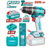Аккумуляторная ударная дрель-шуруповерт 20В 96Нм TOTAL TIDLI20968